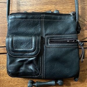 Tignanello black pebble leather crossbody